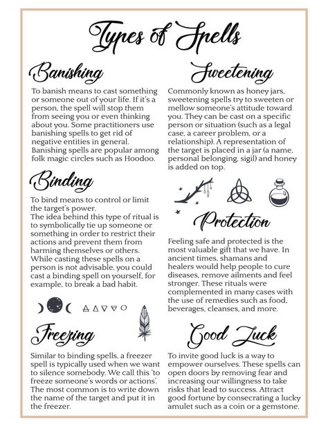 Types Of Spells, Witchcraft Spells For Beginners, Banishing Spell, Spells For Beginners, Witchcraft Spells, Witchcraft Books, Wiccan Magic, Witch Spirituality, Magic Spell Book