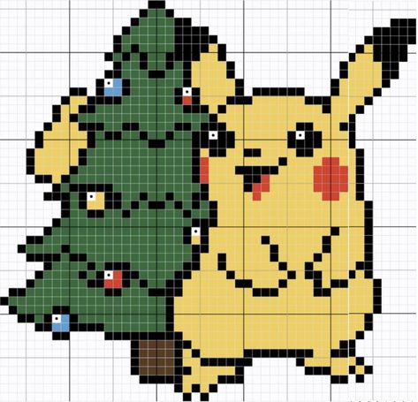 Stocking Inspiration, Pixel Crochet Blanket, Pokemon Cross Stitch Patterns, Hama Art, Melt Beads Patterns, Holiday Cross Stitch Patterns, Pokemon Cross Stitch, Modele Pixel Art, Pixel Art Pokemon