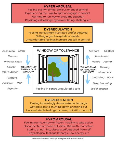 Window Of Tolerance Activities, Mental Health Group Ideas, Brain Knowledge, Dysregulated Nervous System, Window Of Tolerance, Counseling Interventions, Nervus Vagus, Mother Wound, Polyvagal Theory