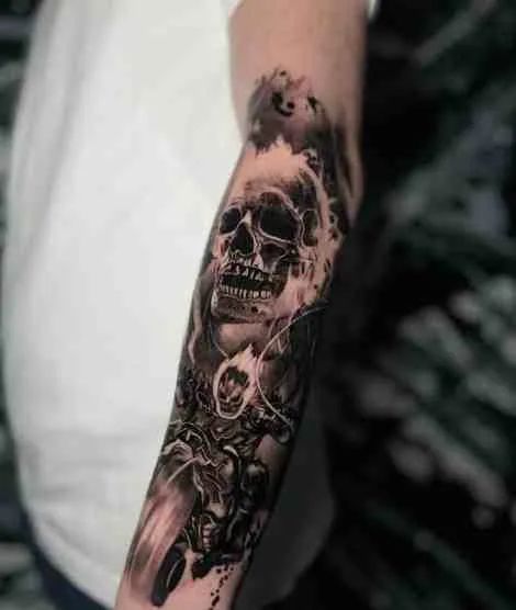 Gost Rider Tattoo, Ghost Rider Tattoo Ideas, Dope Men Tattoos, Ghost Rider Tattoo Design, Hey Tattoo, Rider Tattoo, Tattoo Ghost, Ghost Rider Tattoo, Nike Tattoo