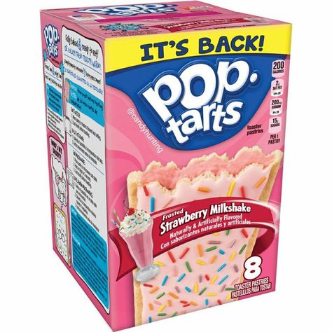 Strawberry Milkshake and Vanilla Milkshake Pop-Tarts Pop Tarts Strawberry, Tarts Strawberry, Pop Tart Flavors, Milkshake Flavours, Toaster Pastry, Strawberry Powder, Vanilla Milkshake, Strawberry Frosting, Fudge Frosting