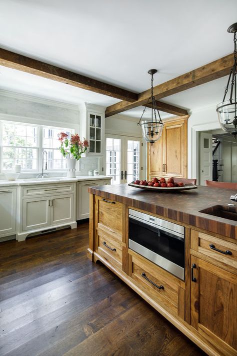 Kitchen Strategy | Patrick Ahearn Architect Kitchen With No Upper Cabinets, Kitchen No Upper Cabinets, A Real Heart, Neutral Cabinets, No Upper Cabinets, Patrick Ahearn Architect, Reclaimed Wood Ceiling, Patrick Ahearn, Inviting Kitchen