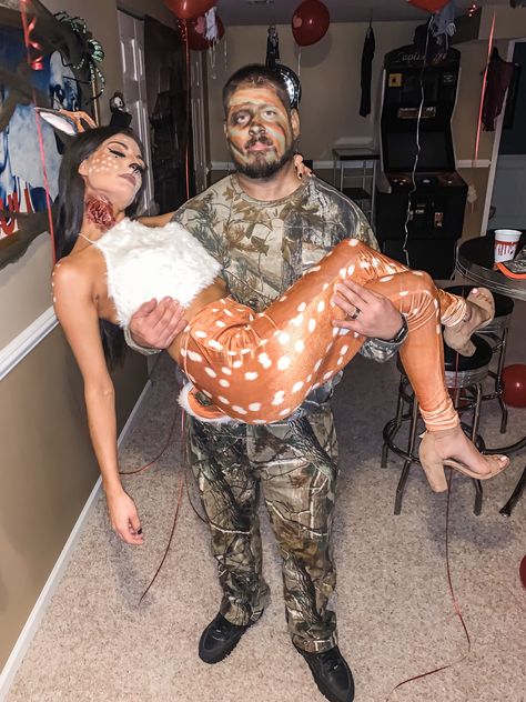 Deer And Hunter Couples Costume, Deer And Hunter Costume, Deer And Hunter, Hunter Costume, Holloween Costumes, Hunter Deer, Deer Costume, Halloween Party Outfits, Holloween Costume