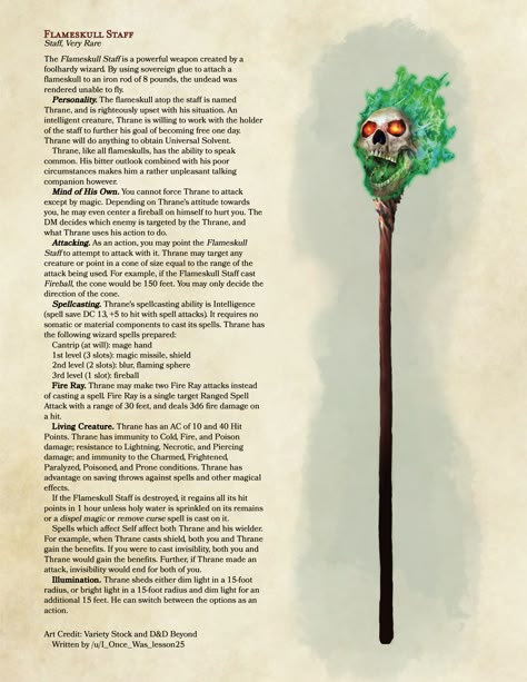 Dnd Monsters Low Level Homebrew, Dnd Monsters Low Level, Warlock Patron, Staff Magic, Dnd Wizard, Dnd Druid, Homebrew Items, Wizard Staff, Dnd Magic Items