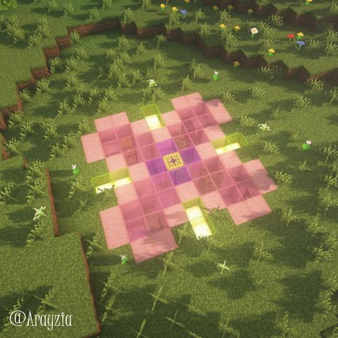 Inspo for Minecraft, Building, Design, Gaming, Cottagecore, Pink, Cute, Flower Minecraft Big Flowers, Lampost Minecraft, Mystical Minecraft, Minecraft Sweets, Pink Cute Flower, Minecraft Fort, Kawaii Island, Minecraft Cherry Blossom, Minecraft Decor