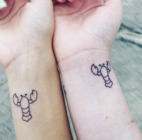 Friends Tv Tattoo, Lobster Tattoos, Maine Tattoo, Lobster Tattoo, Tattoo Tv Shows, Tv Tattoo, Friends Tattoos, Beer Tattoos, Bestie Tattoos