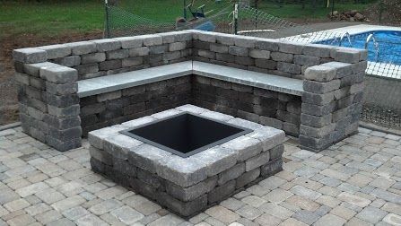 Building A Fire Pit, Build A Fire Pit, Building A Fire, How To Build A Fire Pit, To Build A Fire, Brick Fire Pit, Concrete Patios, Fire Pit Furniture, Patio Wall