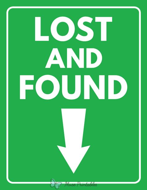 Lost And Found Sign, Arrow Sign, Down Arrow, Classroom Display, Arrow Signs, Lost And Found, Classroom Displays, Sign Templates, Lost & Found