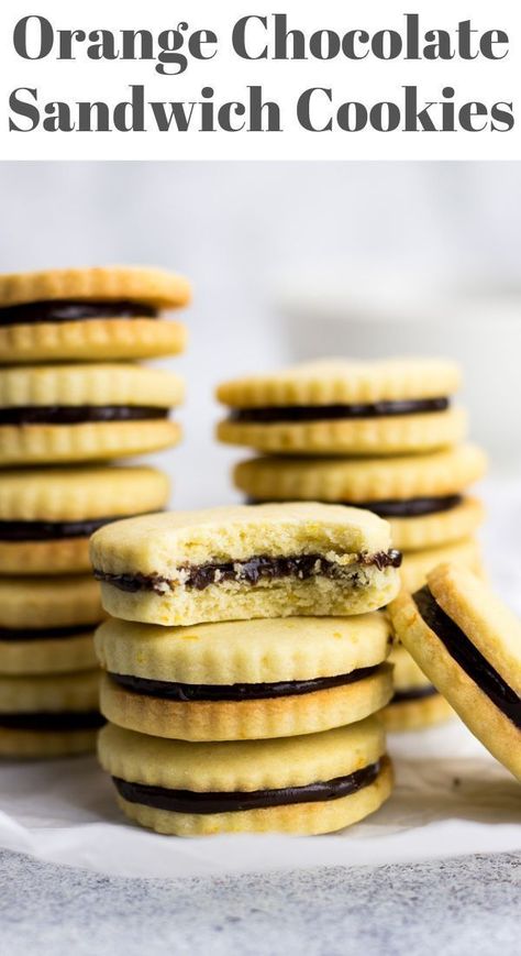 Orange Chocolate Sandwich Cookies are made with orange sugar cookies and filled with chocolate ganache. This is the best homemade cookies recipe for Christmas and the holiday season! #cookies #cookierecipes #christmascookies #holidaybaking Homemade Cookies Recipe, Best Homemade Cookies, Orange Sugar Cookies, Cookies Homemade, Favorite Christmas Recipes, Orange Chocolate, Cookie Recipes Homemade, Chocolate Sandwich, Cutout Sugar Cookies