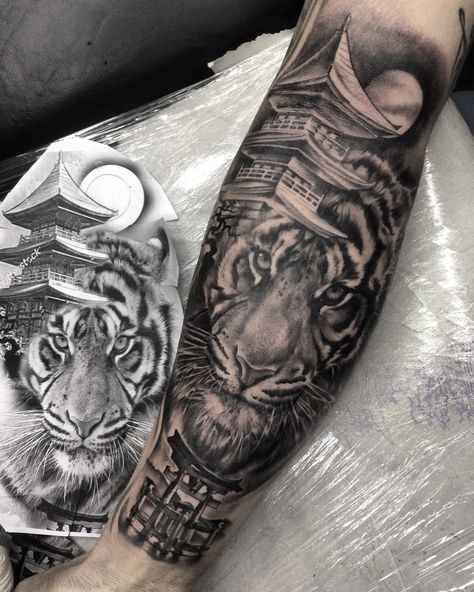 Samurai And Tiger Tattoo, Tiger Samurai Tattoo, Samurai Tiger Tattoo, Japanese Tiger Tattoo Sleeve, Inside Bicep Tattoo, Nc Tattoo, Tiger Eyes Tattoo, Leo Constellation Tattoo, Japanese Tiger Tattoo