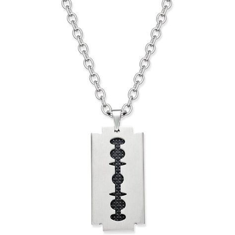 Sutton by Rhona Sutton Men's Two-Tone Stainless Steel Blade Pendant... ($75) ❤ liked on Polyvore featuring men's fashion, men's jewelry, men's necklaces, silver, mens necklaces, mens pendant necklace, mens stainless steel necklace, mens two tone necklaces and mens watches jewelry Mens Pendant Necklace, Mens Necklaces, Men's Necklaces, Mens Necklace Pendant, Diamond Bar Necklace, Necklaces Silver, Necklace Mens, Jewelry Mens, Diamond Bar