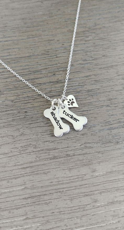 Dog Lover Gift, Dog Mom Gift, Puppy Necklace, Dog Paw Jewelry, Paw Print Charm, Dog Jewelry Dog Paw Jewelry, Paw Jewelry, Paw Necklace, Looks Country, Dog Necklace, Dog Jewelry, Mom Jewelry, Hand Stamped Jewelry, Dog Bone