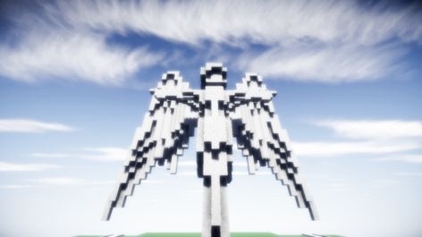 Minecraft Angel Build, Statue Minecraft Ideas, Statue Design Minecraft, Minecraft Angel Statue, Minecraft Statues Easy, Minecraft Tiny Statue, Minecraft Statues Blueprints, Minecraft Goddess Statue, Minecraft Fish Statue