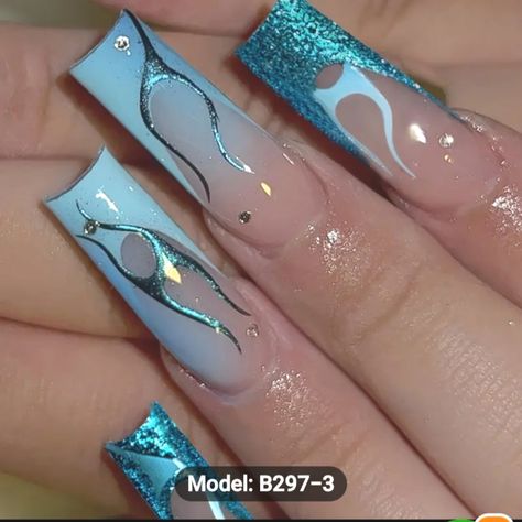 Press On Nails Sticky Tabs Glue And Small Nail Filer Tah Beauty Nails, Goddess Nails, Nail Inspired, March Nails, Aqua Nails, Beachy Nails, Fab Nails, Aurora Nails, Lilac Nails