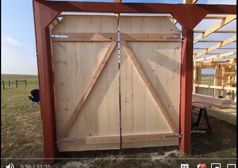 Shed Doors Designs, Shed Doors Diy, Diy Exterior Barn Door, Double Shed Doors, Shed Door Ideas, Workbench Garage, Diy Backyard Decor, Sliding Shed Door, Sliding Garage Doors