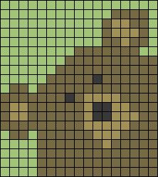 Bear Pixel Pattern, Crochet Alpha Pattern Square, Bear Grid Pattern, Alpha Square Pattern, Tapestry Crochet Squares, Cottagecore Alpha Pattern, Simple Alpha Patterns Small, Crochet Pixel Art Pattern, Alpha Pattern Animals