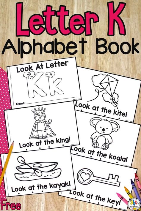 Letter K Books For Preschoolers, Letter K Kindergarten, Letter Books Preschool Free Printable, Letter K Activities For Toddlers, Letter K Books, Letter K Preschool Activities, K Is For, Letter K Crafts For Preschoolers, Preschool Letter K