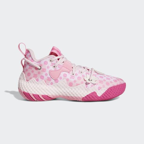 Harden Vol 6 Pink, Harden Vol 6, Hoop Shoes, Pink Basketball Shoes, Best Volleyball Shoes, Rose Adidas, White Basketball Shoes, Adidas Basketball Shoes, Kids Basketball