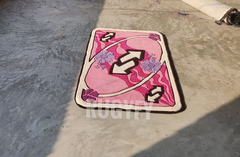 Uno reverse card handmade tufted rugs , Uno reverse rugs for room , handmade home décor , rugs for kids, Uno revers card rug in pink color by RUGYFY on Etsy Rugs For, Rugs For Room, Uno Reverse Card, Reverse Card, Uno Reverse, Rugs For Kids, Tufted Rugs, In My Room, Card Handmade