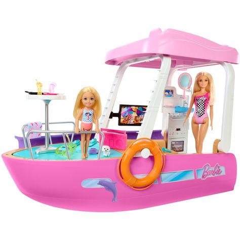 Barbie Dream Boat Playset | BIG W Barbie Boat, Tan Instagram, Dream Boat, Loot Bags, Barbie Toys, Barbie Dream, Kids Lighting, Sylvanian Families, Mattel Barbie