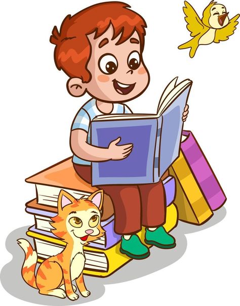 cute little children reading a book cartoon vector Cartoons Reading Books, Reading Cartoon, Reading Pictures, Book Cartoon, Children Reading, English Learning Books, Cartoon Strip, Cartoon Photo, Vector Cartoon