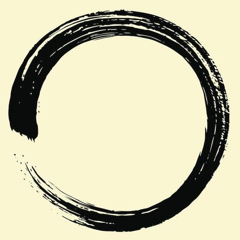 Vector enso zen circle japanese brush ve... | Premium Vector #Freepik #vector #enso #zen-circle #paint-circle #ink-circle Japanese Circle, Circle Paint, Zen Circle, Japanese Water, Chinese Brush, Small Canvas Art, Psd Icon, Mens Wear, Small Canvas