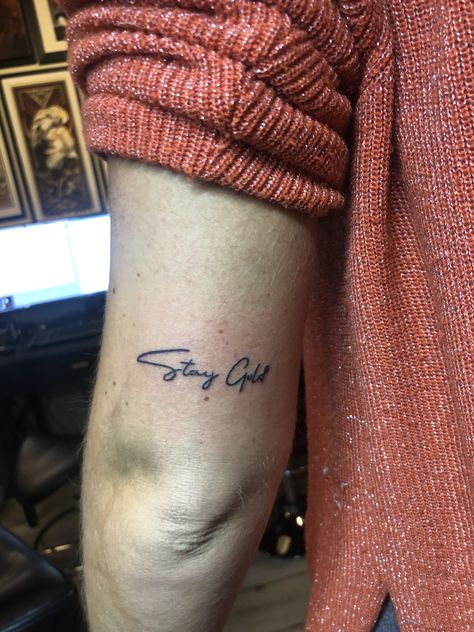 Stay Golden Tattoo, Stay Gold Tattoo, Gold Tattoo, Nail Tattoo, Stay Gold, Trendy Tattoos, Chest Tattoo, Tattoo Fonts, Tattoo Idea