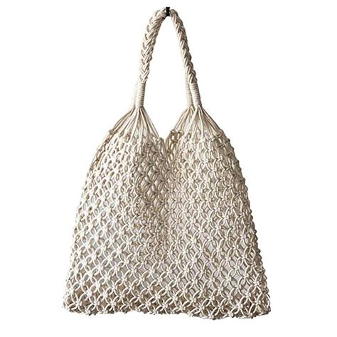 Hixixi Cotton Rope Travel Beach Fishing Net Handbag Shopping Woven Shoulder Bag for Women Girls (White): Handbags: Amazon.com Palm Beach Fashion, Vacation Ootd, Casual Sundresses, Sewing Hand, Backpack Handbags, Simple Clothes, Vacation Outfits Women, Make Craft, Bohemian Style Clothing