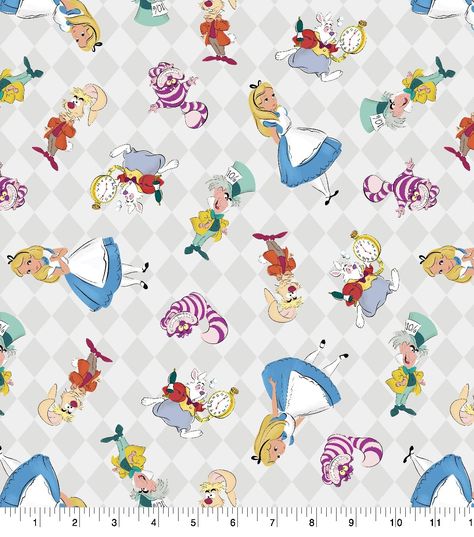 Disney Fabric, Disney Alice In Wonderland, Disney Iphone, Disney Alice, Scrub Cap, White Rabbit, Joanns Fabric And Crafts, Cute Disney, Mad Hatter