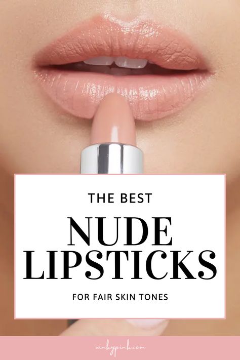 This post has the 9 best Affordable Nude Lipsticks for Fair Skin Tones. Finding nude lip colors for fair skin can sometimes be hard. For an everyday look, nude lips can be a perfect way to get some subtle color payoff. Here are some of the best nude lipstick shades for fair skin tones. Affordable If you’re looking for the best nude lipstick for fair skin, this is the right place! These nude lipstick shades are amazing choices that are highly reviewed and work well for fair and light skin tones. Bridal Lip Color Fair Skin, Lip Colour For Fair Skin, Drugstore Lipstick For Fair Skin, Light Pink Lipstick Shades, Neutral Lipstick For Medium Skin, Neutral Lipstick For Fair Skin, Lipstick Colors For Blondes, Best Wedding Lipstick, Best Nail Colors For Fair Skin