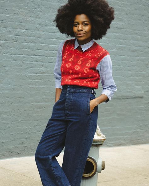 Frédérique Harrel (@freddieharrel) Freddie Harrel, 70s Inspired Outfits, Colorful Wardrobe, Color Combinations For Clothes, Nyc Street Style, Seoul Fashion Week, Style Muse, Androgynous Fashion, Black Hairstyles