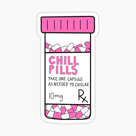 Chill pill • Millions of unique designs by independent artists. Find your thing. Pill Drawing, Pharmacy Art, Doctor Birthday, Blue Chill, Pharmacy Student, Ra Ideas, Computer Sticker, Pill Bottles, Chill Pill