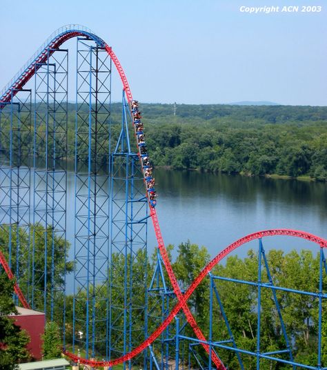 Six Flags New England, Agawam, MA. Six Flags New England Superman, Six Flags New England, Done List, Kings Dominion, What Makes Me Happy, Amusement Park Rides, Vacation Inspiration, Beautiful Scenes, Six Flags