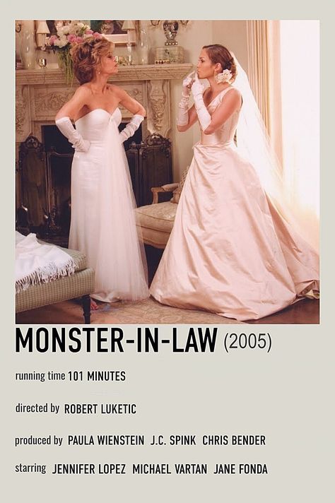 Girly Movies Posters, Girly Movie Posters, 2000s Rom Com Movies, Rom Com Movie Posters, Monster In Law Movie, Law Movies, Classy Movies, Apartment Bedroom Office, 2000 Movies