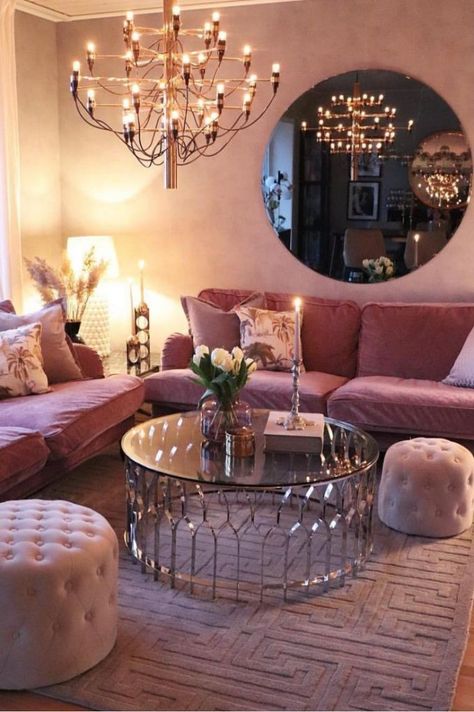 Living Room Coffee Table Decor, Mauve Living Room, Glamour Living Room, Coffee Table Living Room Modern, Coffee Table Decor Ideas, Coffee Table Decor Living Room, Living Room Center, Minimalist Living Room Design, Gold Living Room