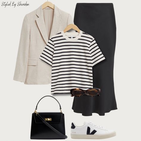 Campo Trainers curated on LTK Black Slip Skirt Outfit, Slip Skirt Outfit, Stylish Spring Outfit, Simple Spring Outfits, Trainers Outfit, Black Skirt Outfits, Fashion Capsule Wardrobe, Cute Spring Outfits, Simple Trendy Outfits