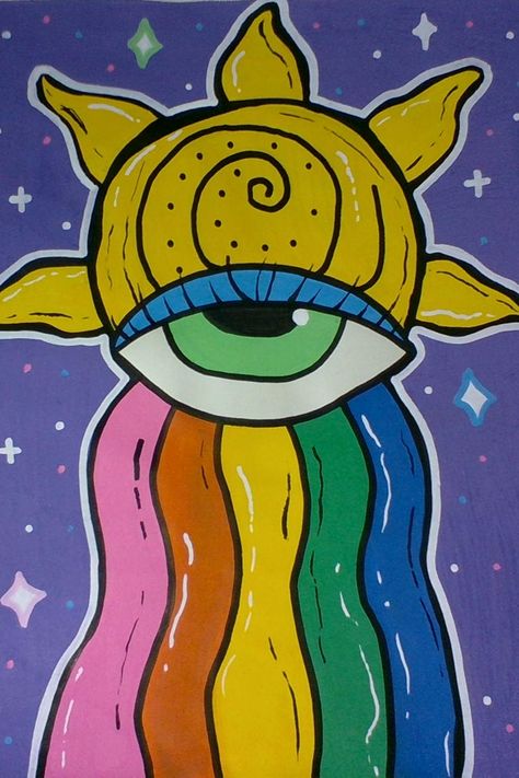 Groovy Rainbow, Markers Drawing Ideas, Posca Markers, Posca Marker, Posca Art, Hippie Painting, Cosmic Art, Just So You Know, Marker Drawing