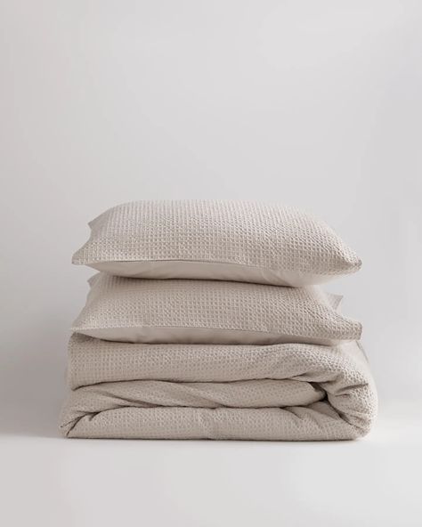 The Luxe Bedding Collection | Quince Waffle Duvet Cover, Goose Down Pillows, King Duvet Set, White Duvet, Honeycomb Design, Percale Sheets, Grey Pillows, Down Comforter, Linen Pillow Covers