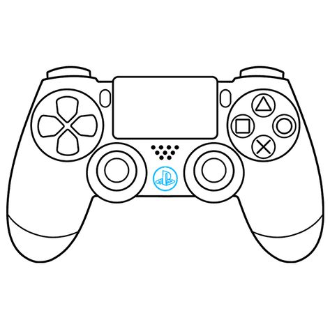 Ps4 Drawing, Playstation Drawing, Video Games Drawing, Joystick Drawing, Ps5 Drawing, Ps4 Controller Tattoo, Gamer Drawings, How To Draw A Controller, Gaming Drawing