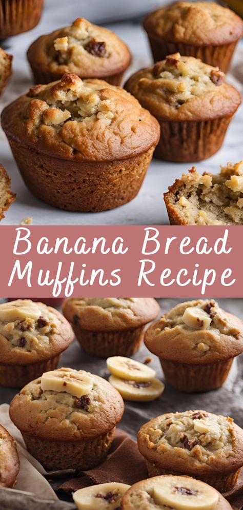 Banana Bread Muffins Recipe | Cheff Recipes Banana Bread Recipe Easy 2 Bananas, Easy Muffin Recipes Banana, Super Easy Banana Muffins, Easy Banana Oat Muffins, Banana Pancake Muffins Recipe, Banana Muffins With Butter, Gf Banana Bread Muffins, Yummy Banana Muffins, Fast Banana Muffins