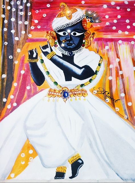 Radharaman Painting, Radha Raman Ji, Ravan Pic, Giriraj Ji, Radharaman Ji, Bihari Ji, Radha Raman, Shri Radhe, Buddha Art Drawing