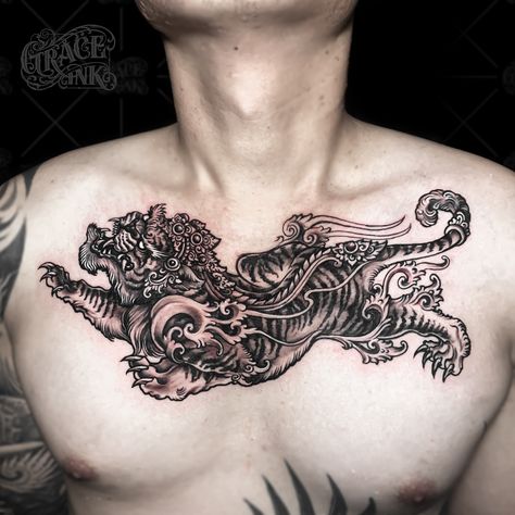 Balinese Tattoo Design, Tattoo Balinese, Chest Tattoo Design, Armour Tattoo, Balinese Tattoo, Tato Lengan, Tiger Tattoo Design, Tiger Tattoo, Art Tattoos