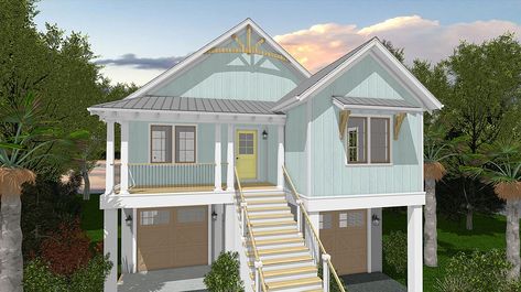 Elevated, Piling and Stilt House Plans - Page 6 of 18 - Coastal House Plans from Coastal Home Plans Cottage Court, Low Country House Plans, Low Country House, Elevated House Plans, Coastal Home Plans, Low Country Homes, Beach House Floor Plans, Coastal Homes Plans, House Additions