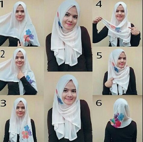 hijab tutorial Hijab Style Casual Simple, Pashmina Simple, Shawl Tutorial, Wedding Hijab Styles, Tutorial Hijab Pashmina, Simple Hijab Tutorial, Hijab Simple, Simple Frock Design, Simple Frocks