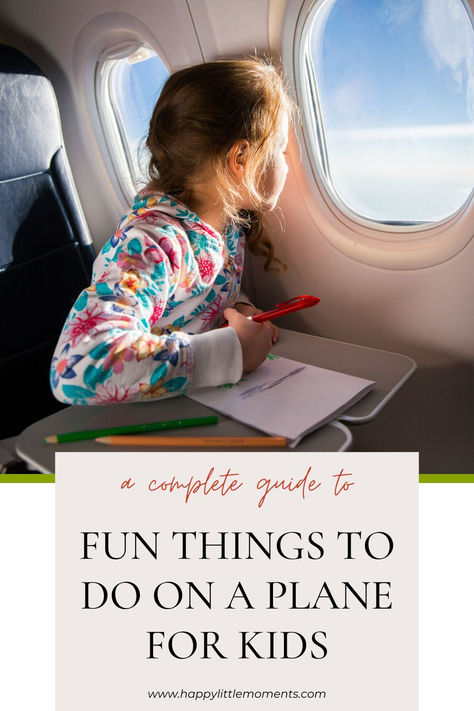 This is a blog post about fun things you can do with your kids to keep them entertained on a flight. Flying With Preschoolers, Activities For Kids On A Plane, Traveling With Kids On A Plane, Plane Travel With Kids, Airplane With Kids, Flying With A Toddler, Airplane Activities, Fun Mom, Flying With Kids