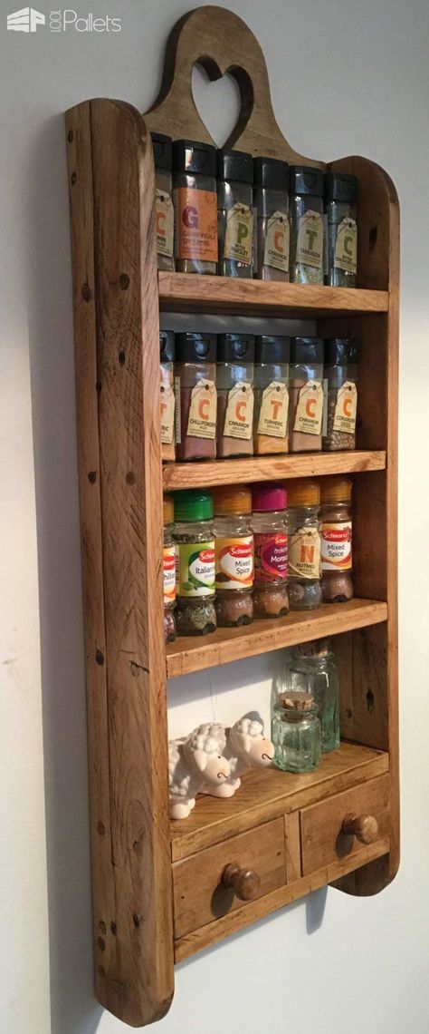 Pallet Spice Rack, System Furniture, Woodworking Business, Wooden Pallet Furniture, Pallet Shelves, Wooden Pallet Projects, Recycled Pallets, Pallet Crafts, Woodworking Projects That Sell