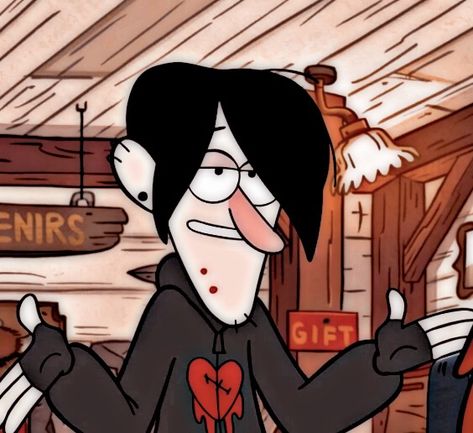 Robbie From Gravity Falls, Robbie Gravity Falls, Gravity Falls Icon, Aesthethic Post, Robbie Valentino, Graft Falls, Tv Memes, Aesthetic Pfp, Cartoon Icons