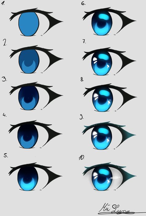 Anime Eyes Serious, Anime Eyes Procreate, Anime Eyes Drawing Colour, Unique Anime Eye Designs, Drawing Manga Eyes, How To Draw An Anime Eye, Anime Eyes Woman, Anime Eyes Shading, Anime Eye Female