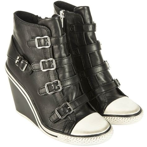 Women’s Ash Thelma Hi-Top Wedge Trainers (2.710.265 IDR) ❤ liked on Polyvore featuring shoes, sneakers, ash trainers, ash high tops, wedge sneakers, hi tops and buckle wedge sneakers 2000s Sneakers, Wedged Sneakers, Wedge High Tops, Ash Sneakers, Characters Outfits, High Top Wedge Sneakers, Wedge Trainers, Sneakers High Top, Dream Aesthetic