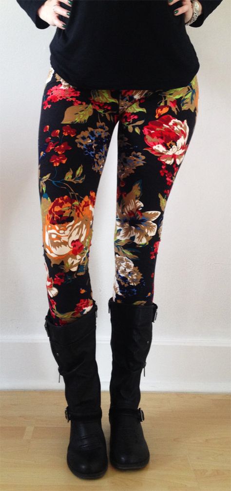 Women leggings Flower Leggings Colorful Leggings by JillNicoleCo, $16.00 Leggings Colorful, Mom Clothes, Flower Leggings, How To Wear Leggings, Free Catalogs, Hot Leggings, Cute Leggings, Leggings Outfit, Women Leggings